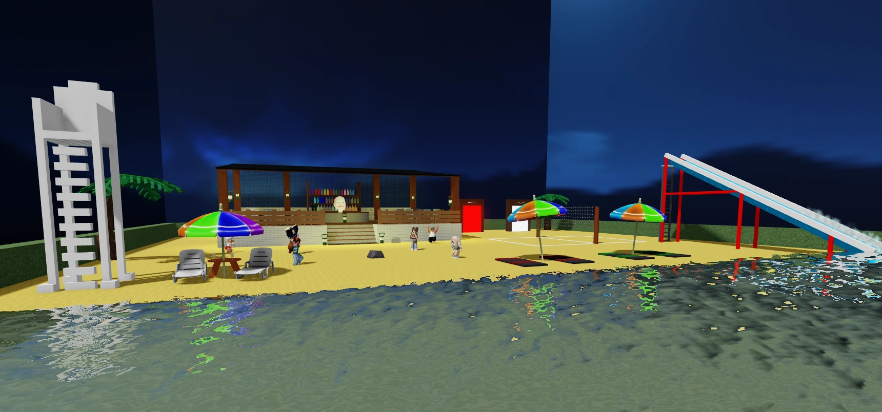 Escape Running Head boss win room beach ending area on Roblox
